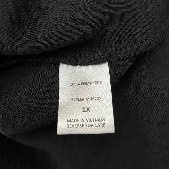 ANDREE BY UNIT Deep charcoal Black. Ruffle Sleeve Top - Picture 7 of 8